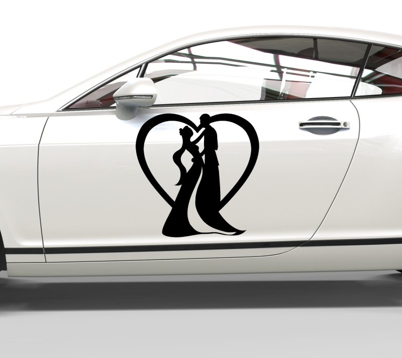 15002 Hochzeit mit Herz Aufkleber